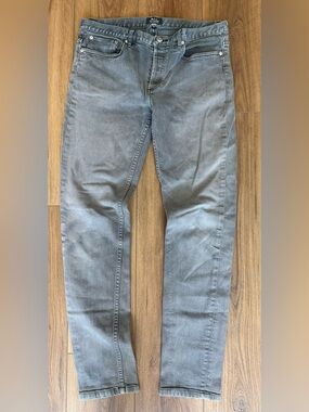 APC Petit Standard Jean Droit Etroit Jeans 33x30 Charcoal Gray Denim